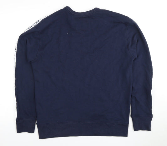 Mens UK Size M Hollister Blue Pullover Sweatshirt