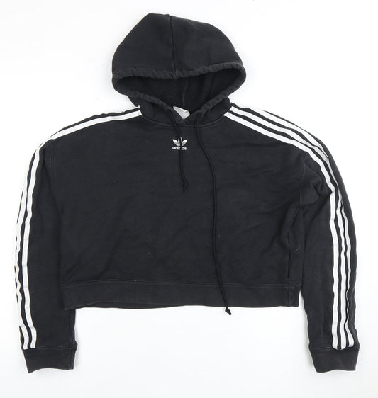 Additional front view of Adidas Women’s Black Hoodie, size UK 8, Pullover