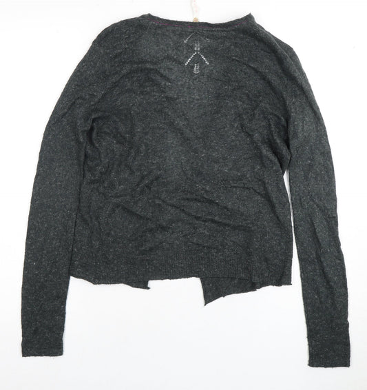 Womens UK Size 8 No Data Grey Cardigan Jumper