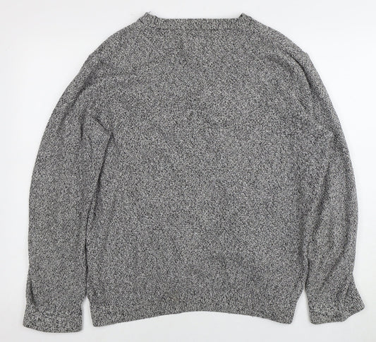 Topman Men's Grey Chunky-Knit Pullover Jumper, L