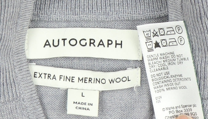 Marks and Spencer Men’s Grey Wool Pullover Jumper L