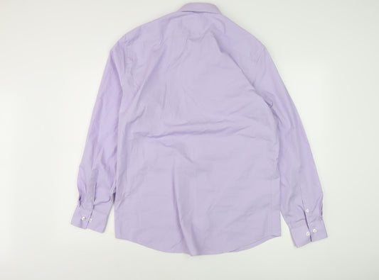 Racing Green Men's Purple Regular Fit Dress Shirt