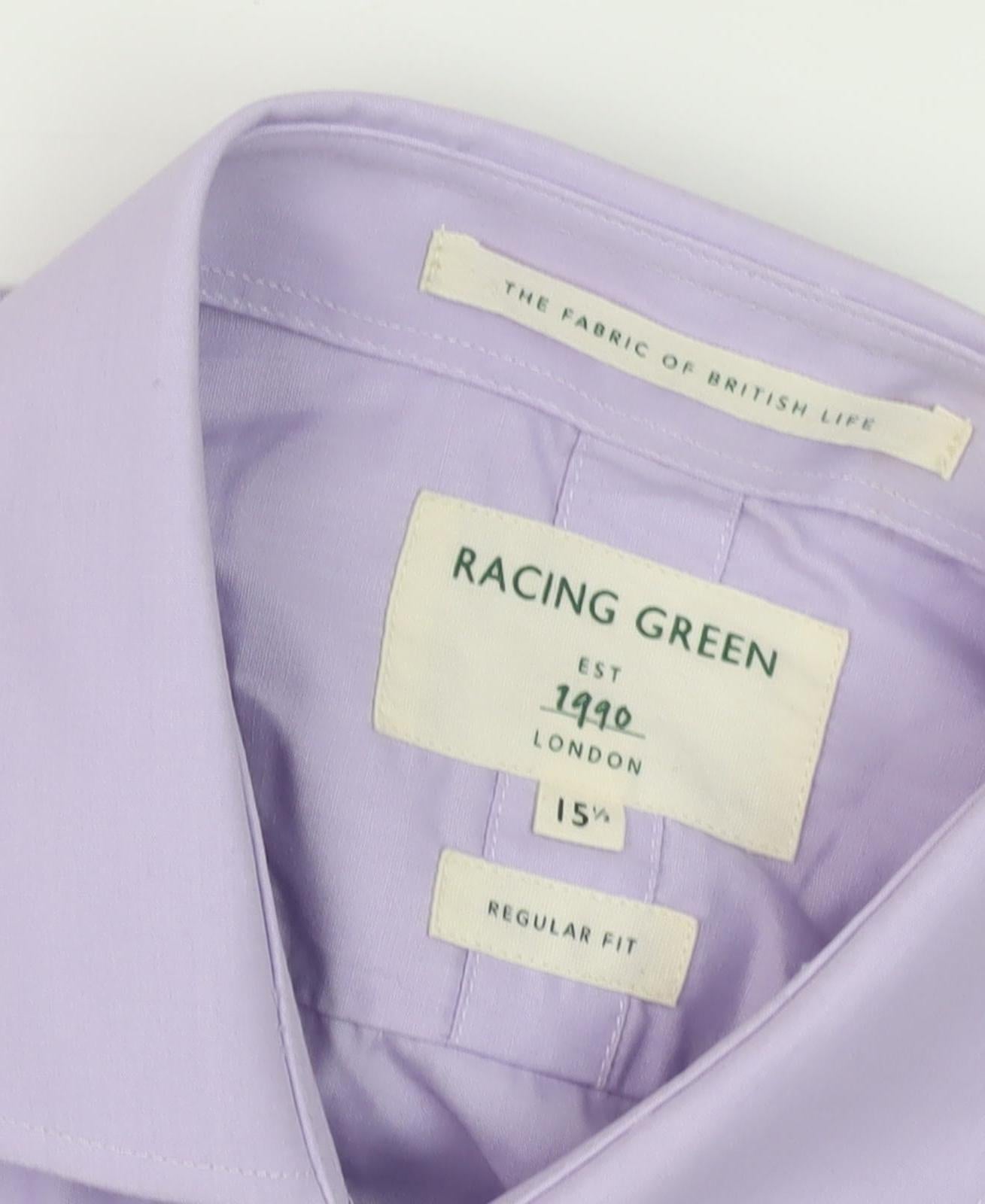 Mens UK Collar Size 15.5 Racing Green Smart Purple Dress Shirt