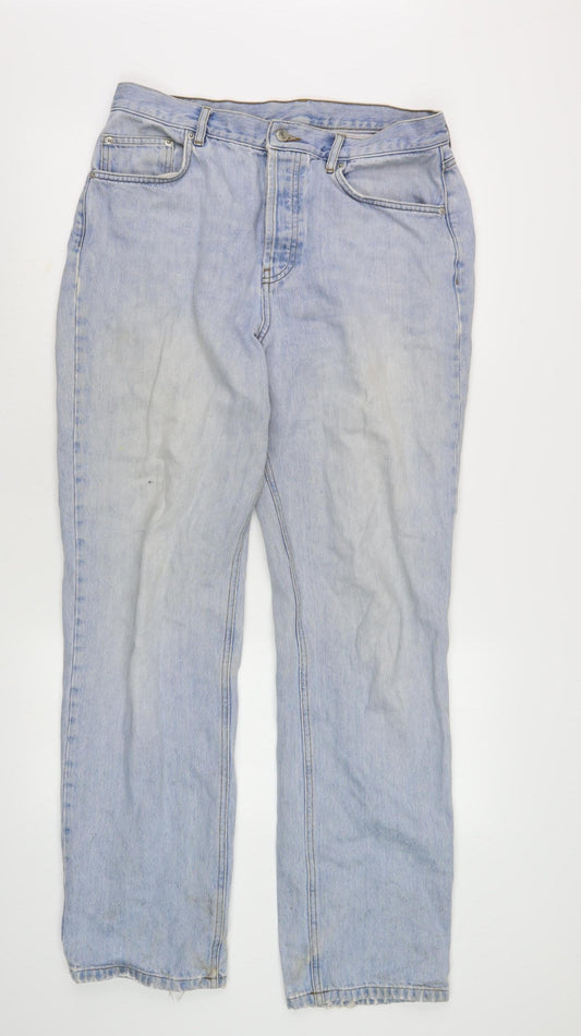 Mens UK Size 32 ASOS Regular Fit Straight Blue Jeans