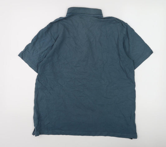 Cotton Traders Men's Blue Polo Shirt Medium