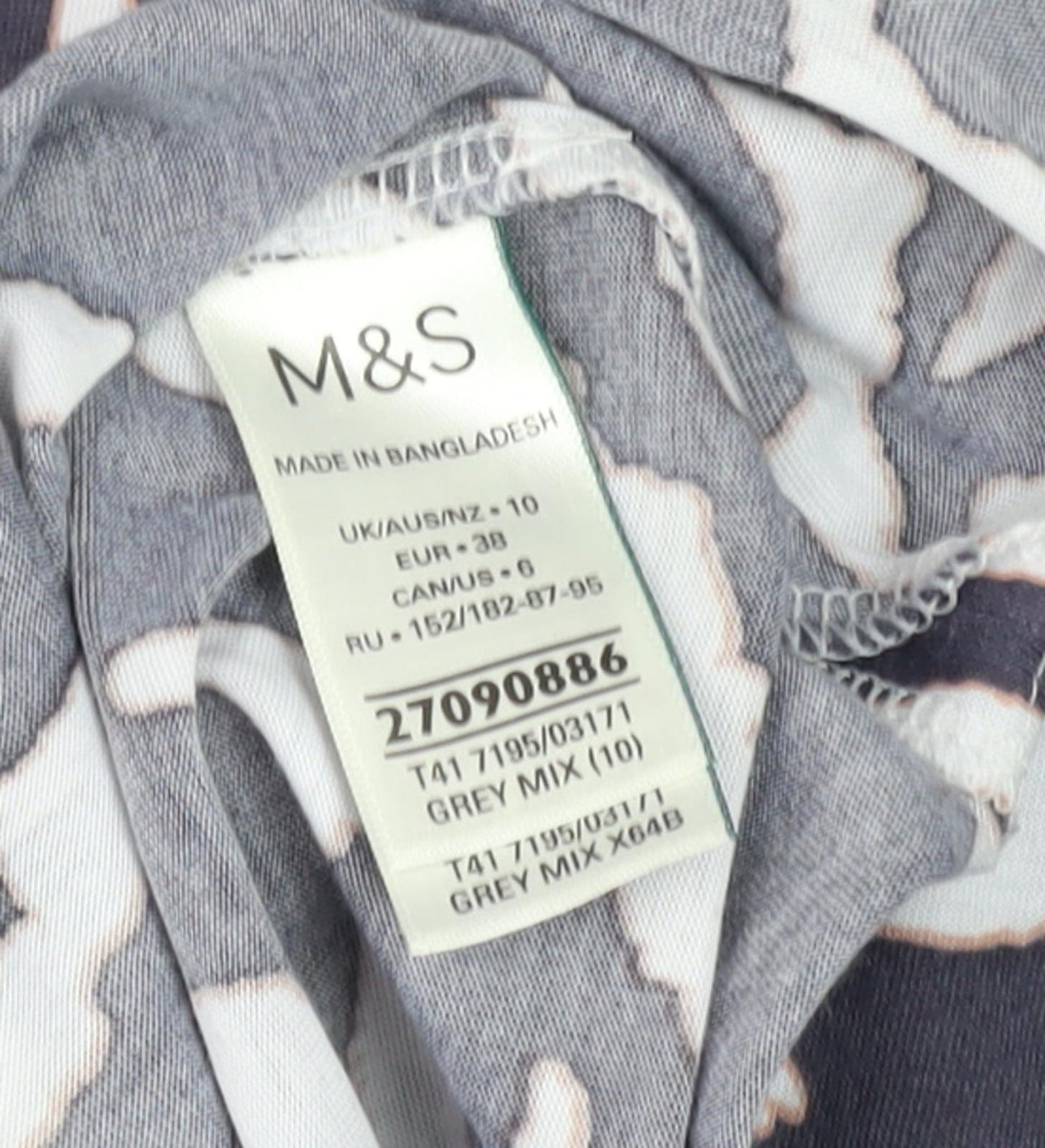 Womens UK Size 10 Marks and Spencer Grey Basic T-Shirt