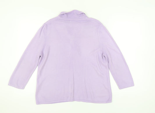 Eastex Women's Purple Cowl Neck Jumper Size 14