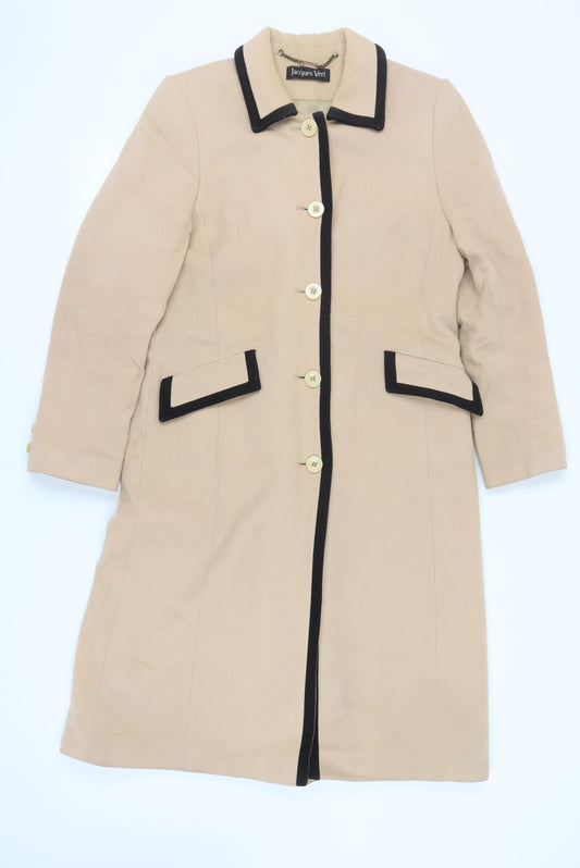 Womens UK Size 12 Jacques Vert Beige Overcoat