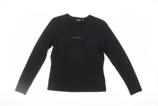 Additional front view of Mexx Women's Black Long Sleeve Basic T-Shirt L