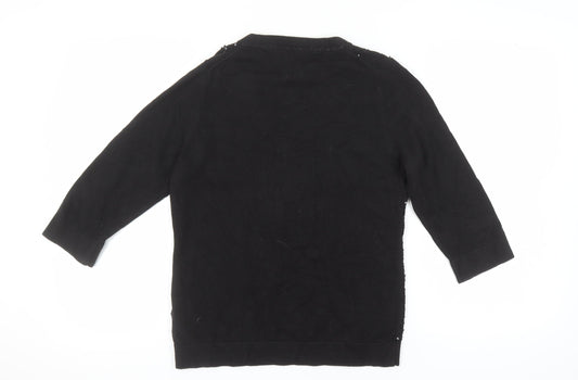 Womens UK Size XL Tommy Hilfiger Black Pullover Jumper