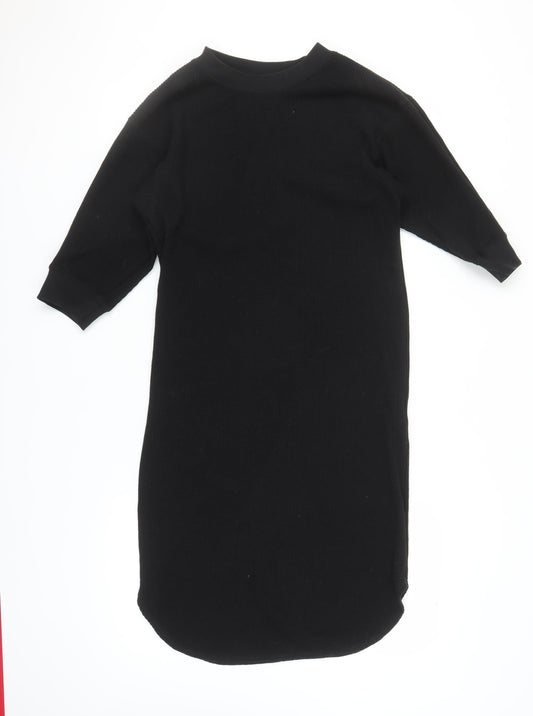Uniqlo Women's Black Midi Dress S Casual Knit