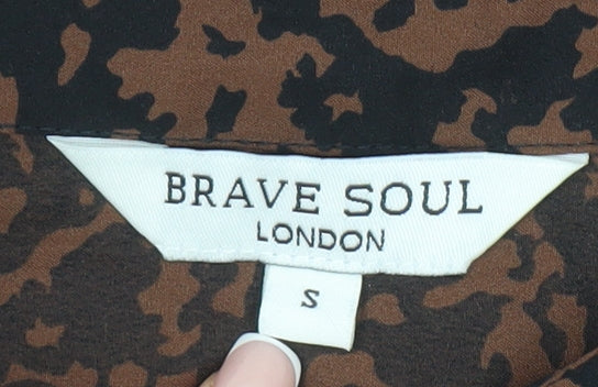 Womens UK Size S Brave Soul Brown Button-Up