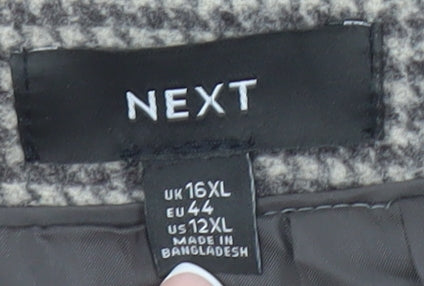 Next Women's Grey Herringbone Pencil Skirt Size 16 Tall