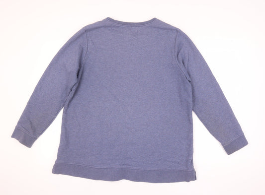 Unisex Adults UK Size XL Lands' End Blue Pullover Sweatshirt