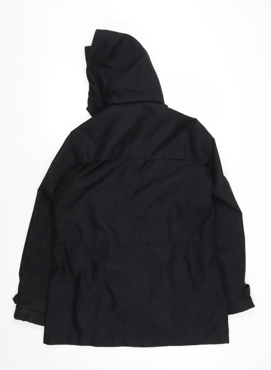 Womens UK Size M Lands' End Black Anorak Coat