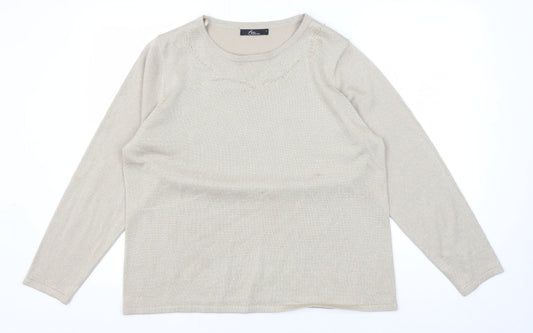 Womens UK Size L Bm Collection Beige Pullover Jumper