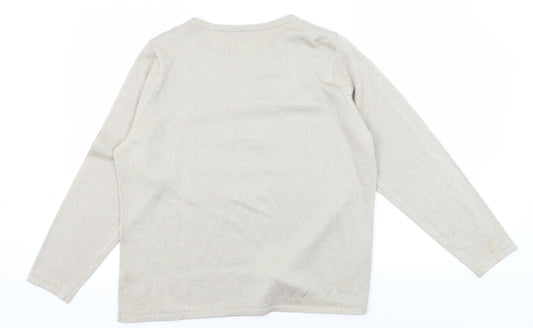 Womens UK Size L Bm Collection Beige Pullover Jumper