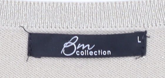 Womens UK Size L Bm Collection Beige Pullover Jumper