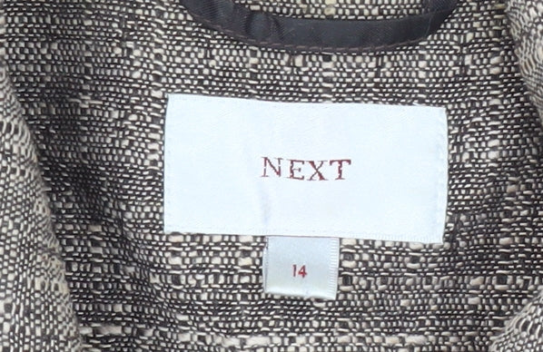 Next Women's Brown Bouclé Blazer Size 14