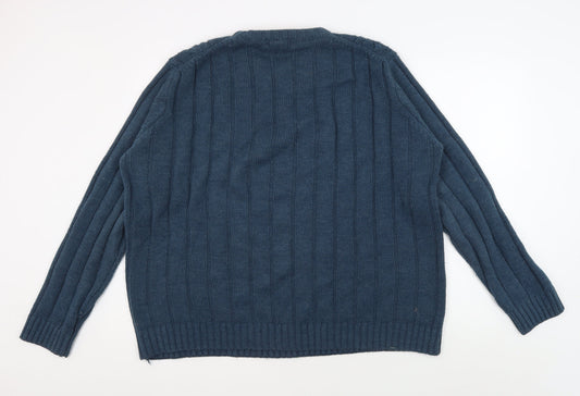 P.G. Field Men's Blue Acrylic Pullover Jumper, L