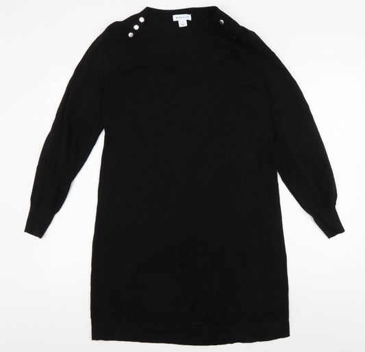 Wallis Black Women's Long Sleeve Dress, Size S