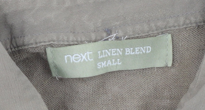 Next Men's Brown Linen Blend Polo Shirt S