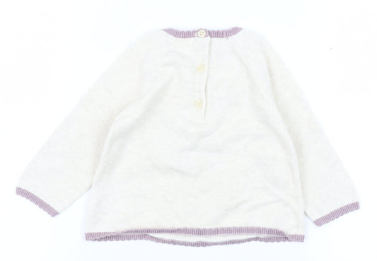 Mamas & Papas Ivory Unisex Baby Pullover 9-12M Jumper