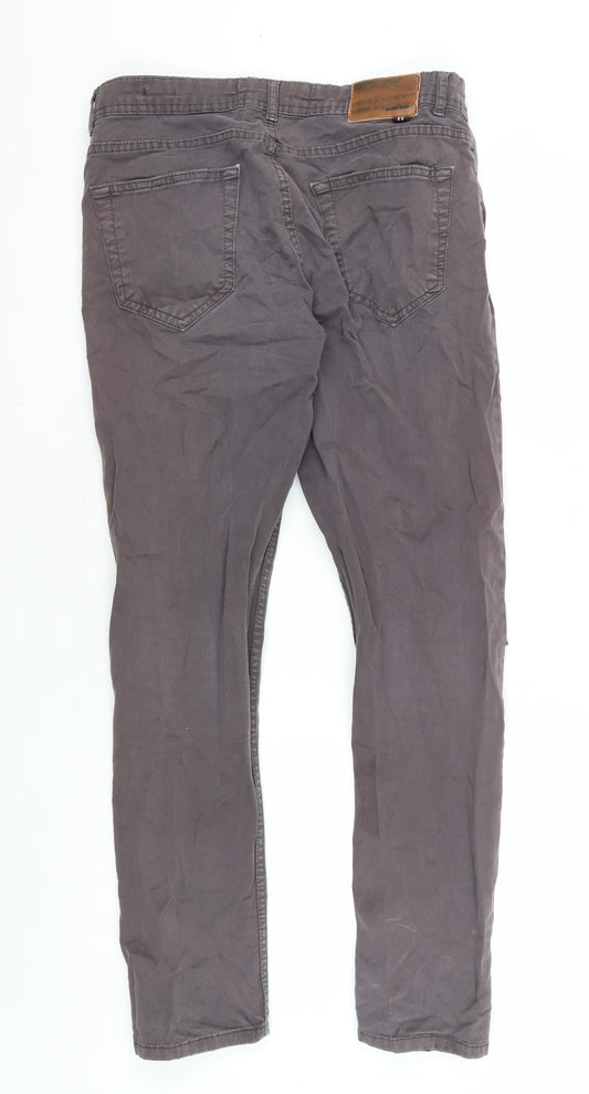 Zara Man Men's Grey Chino Trousers, Size M, Regular Fit