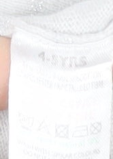 The Little White Co Girls White Cardigan 4-5 Years, Button Accent