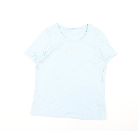 Womens UK Size 14 Damart Blue T-Shirt