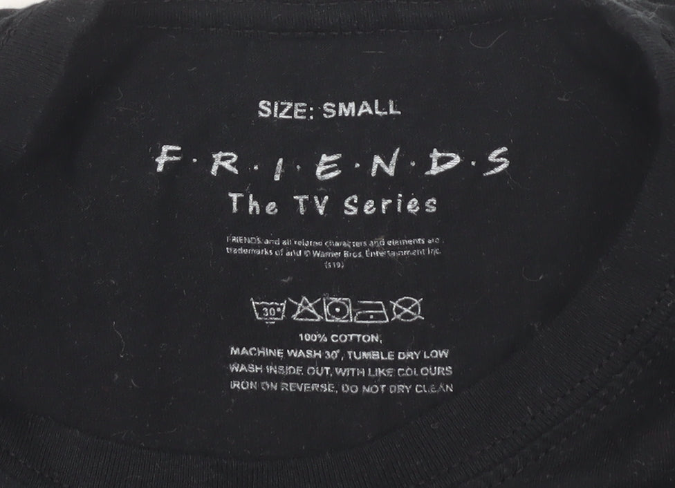 Unisex Adults UK Size S FRIENDS Black T-Shirt