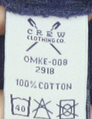 Crew Clothing Men’s Blue Striped Long Sleeve Polo L