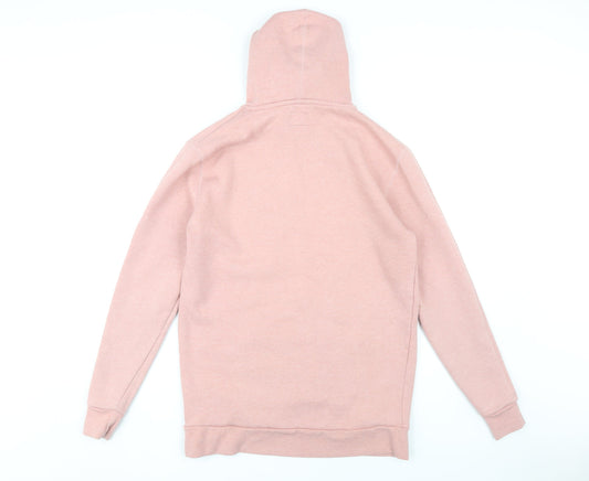 11 Degrees Men's Pink Pullover Hoodie M Logo