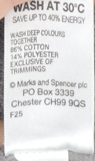 Marks and Spencer Men's Grey 2XL Long Sleeve Polo