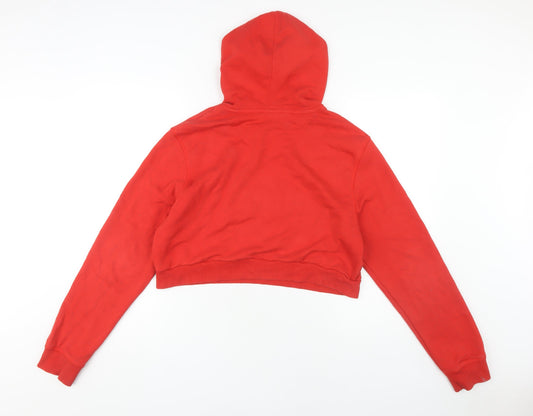 Puma Women's Red Hoodie Size 14 - Logo Pullover