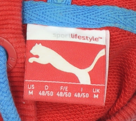 Puma Women's Red Hoodie Size 14 - Logo Pullover