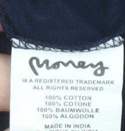 Money Men's Blue Small Crew Neck T-Shirt with Logo