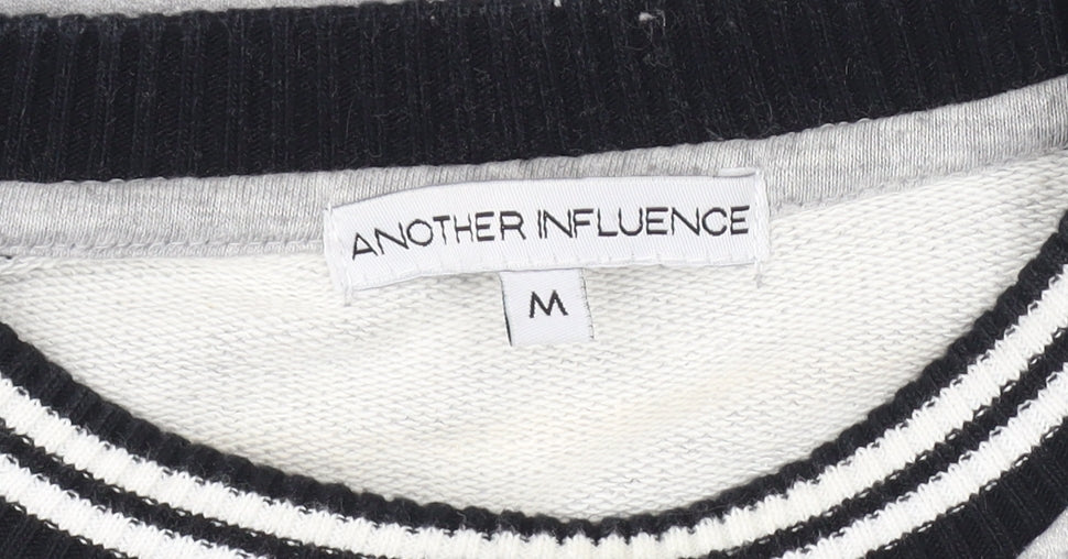 Another Influence Men's Grey Medium Pullover Crew Neck Jumper