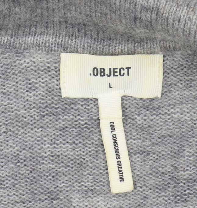 OBJECT Women's Grey Collared Jumper Dress L - Casual Style