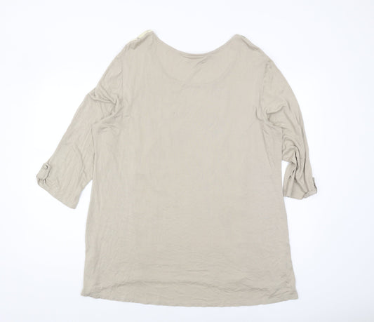 Womens UK Size XL Wallis Beige Tunic Blouse