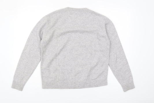 Jaeger Women's Grey Medium Crew Neck Pullover Jumper