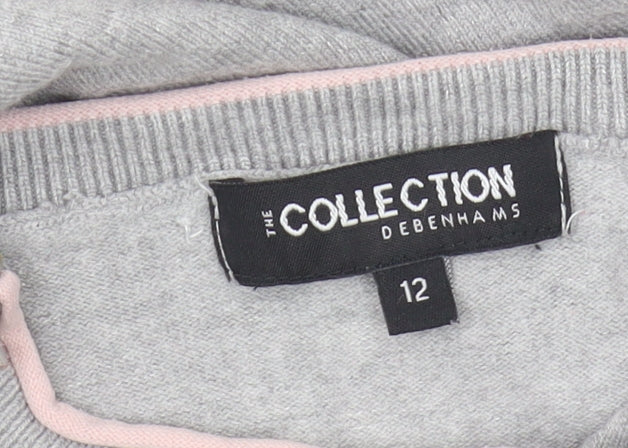 Womens UK Size 12 Debenhams Grey Pullover Jumper
