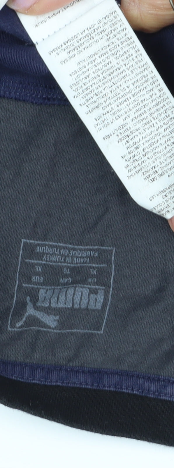 Puma Men's Blue XL Cotton Blend Crew Neck T-Shirt