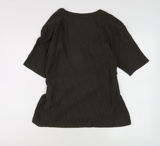 Womens UK Size M Zara Green Wrap Blouse