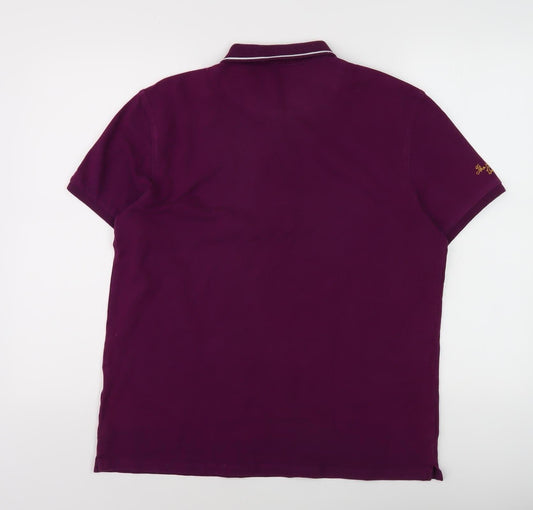 Men's Purple Polo 2XL Short Sleeve Cotton