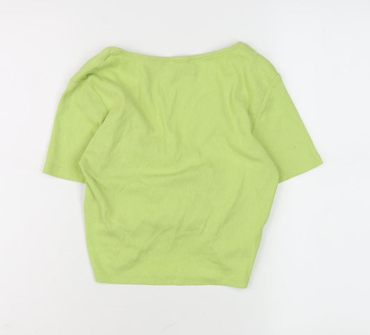 Womens UK Size L Zara Green Tunic Cropped