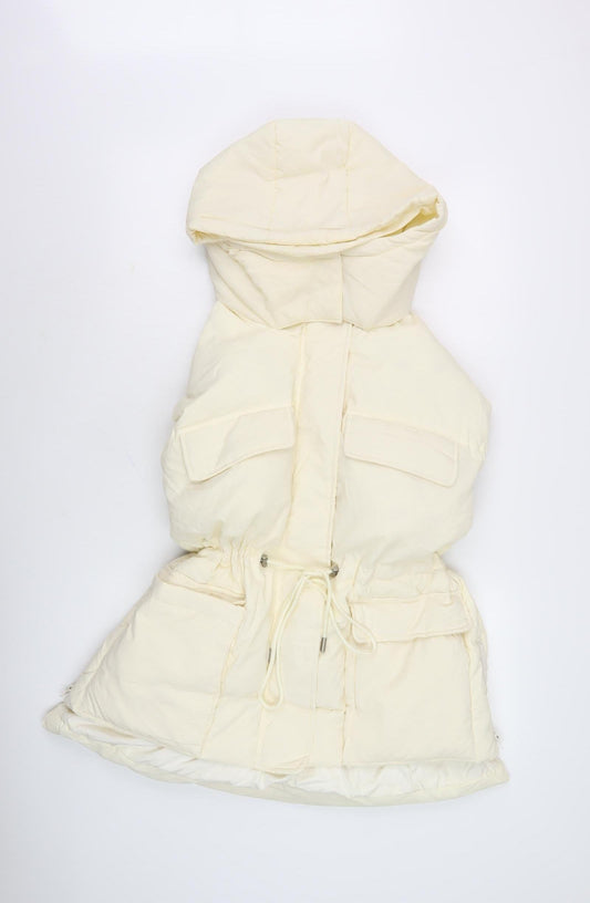 DESRAY Women's Ivory Long Parka Size 6 Zip Casual