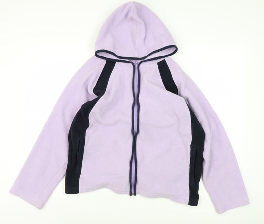 Womens UK Size 14 Cotton Traders Purple Full Zip Hoodie