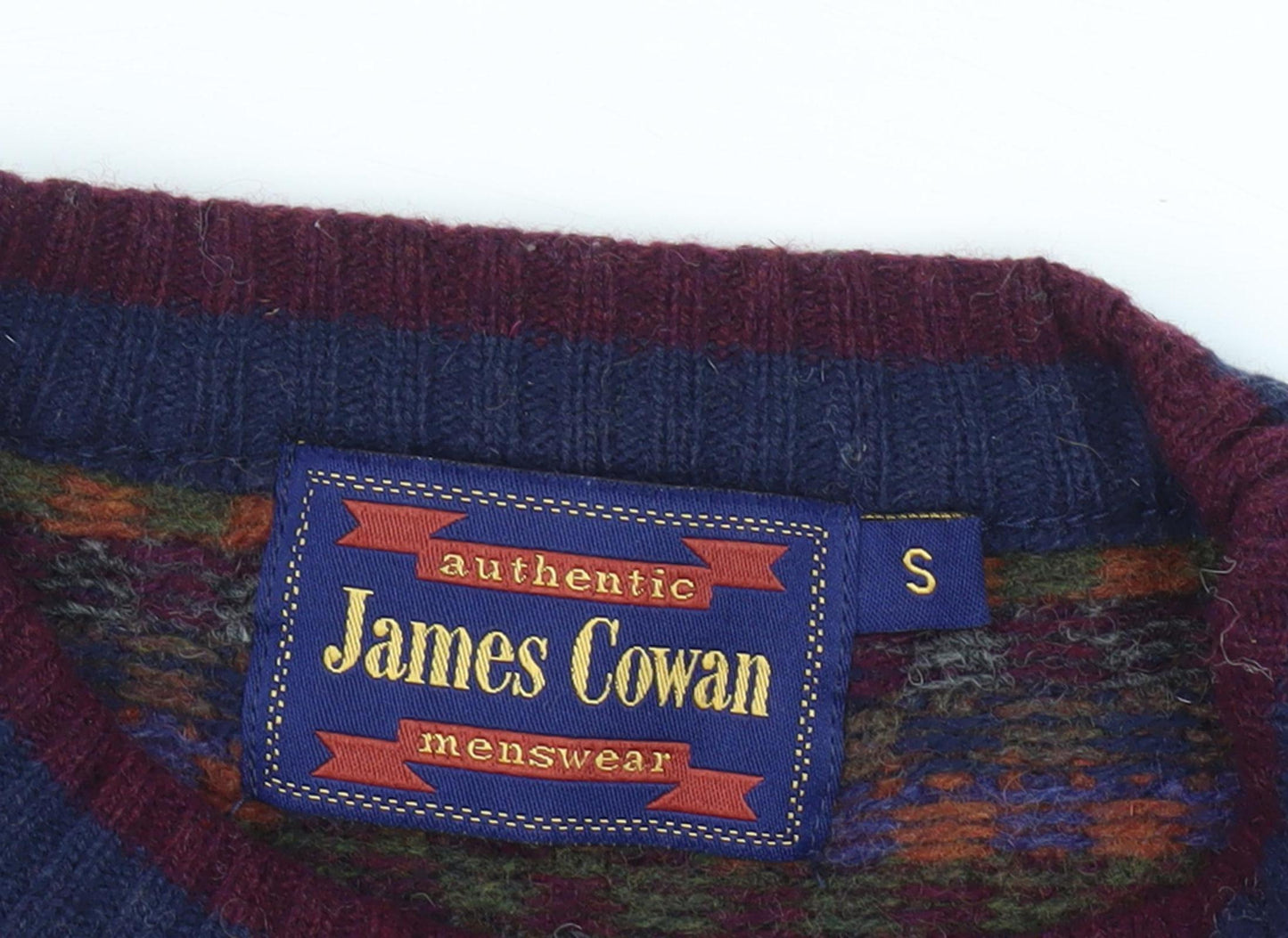 James Cowan Men's Multicoloured S Pullover Jumper