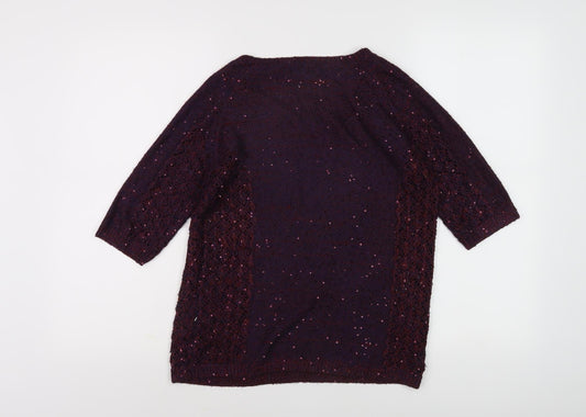 Womens UK Size S Monsoon Purple Pullover Jumper